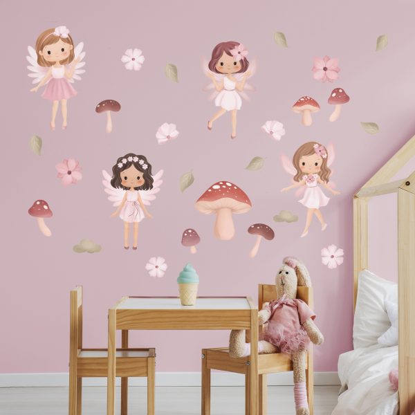 Adesivo de Parede Quarto Menina Jardim Infantil Fadas - Imagem 4