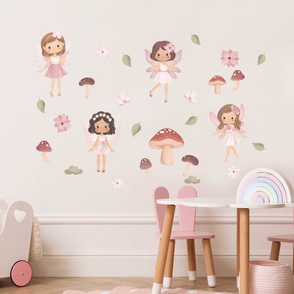 Adesivo de Parede Quarto Menina Jardim Infantil Fadas - Imagem 3