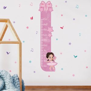Adesivo Infantil Bailarina Régua Menina Cabelo Castanho