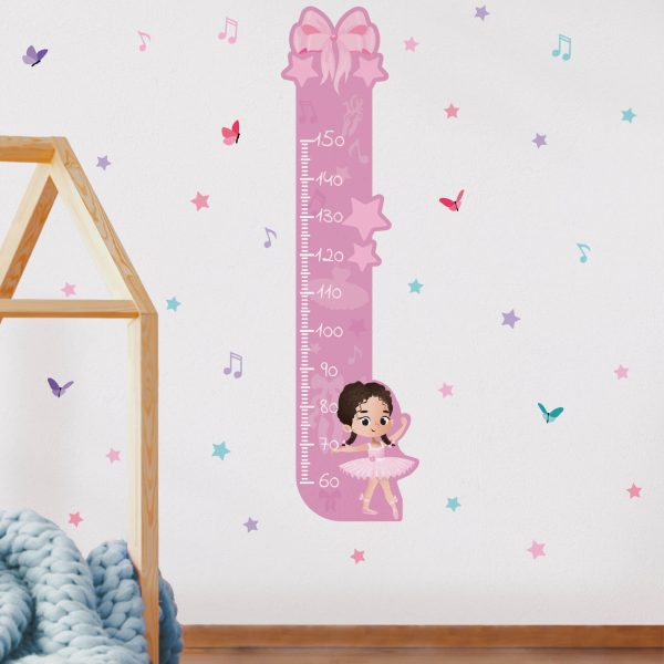 Adesivo Infantil Bailarina Régua Menina Cabelo Castanho