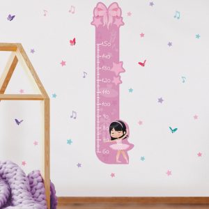 Adesivo Infantil Bailarina Régua Quarto Menina Asiática