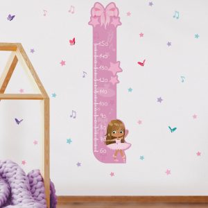 Adesivo Infantil Bailarina Menina Morena Régua Crescimento