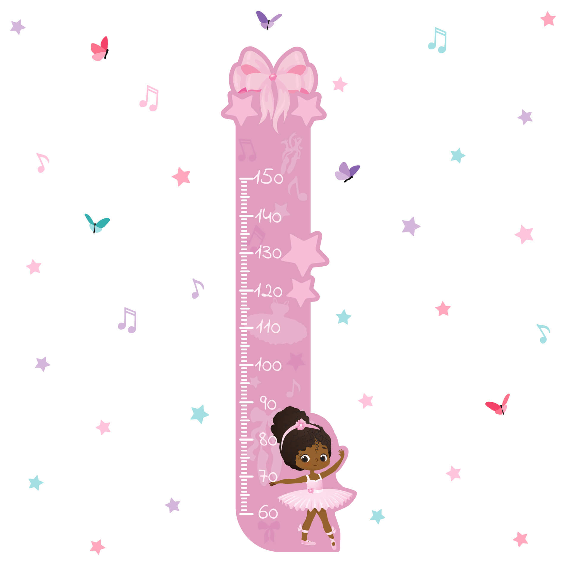 Adesivo de Parede Bailarina Negra Régua Quarto Menina - Imagem 3