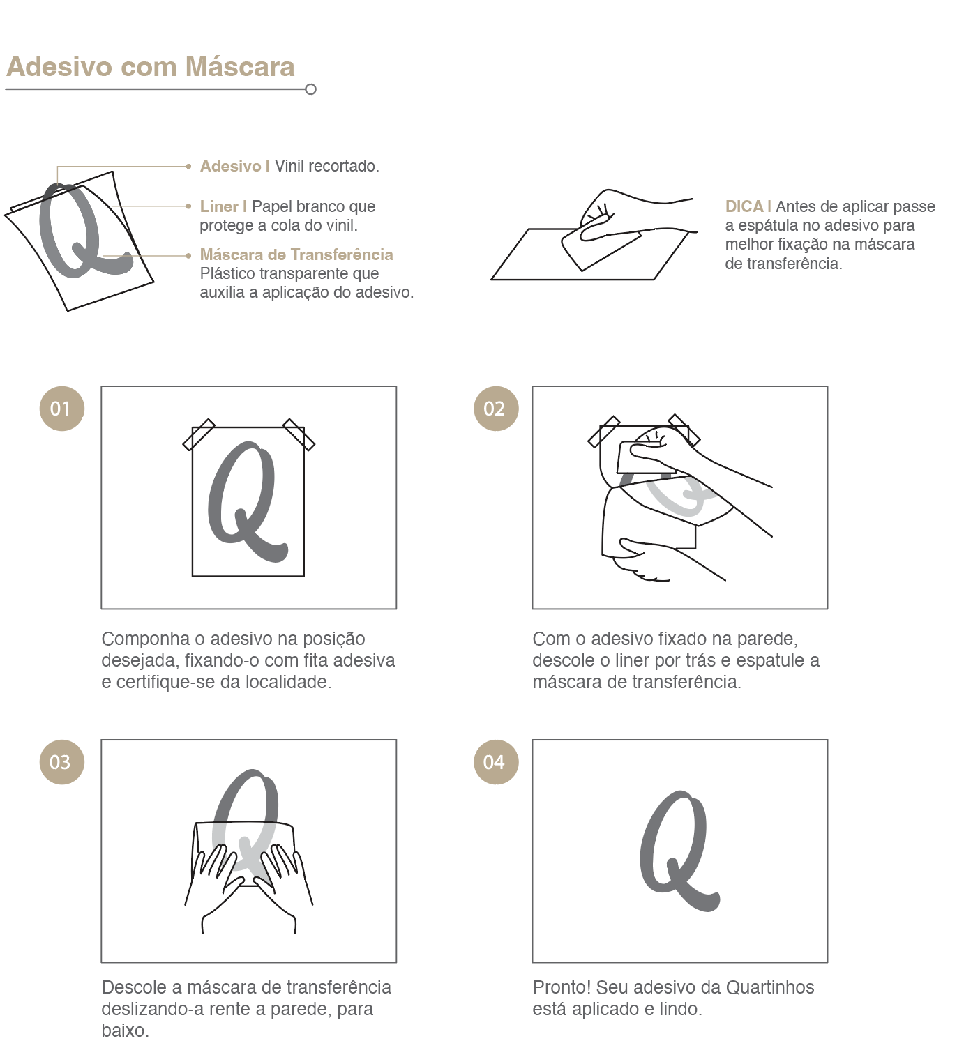 Aplicacao de adesivo de parede - com mascara