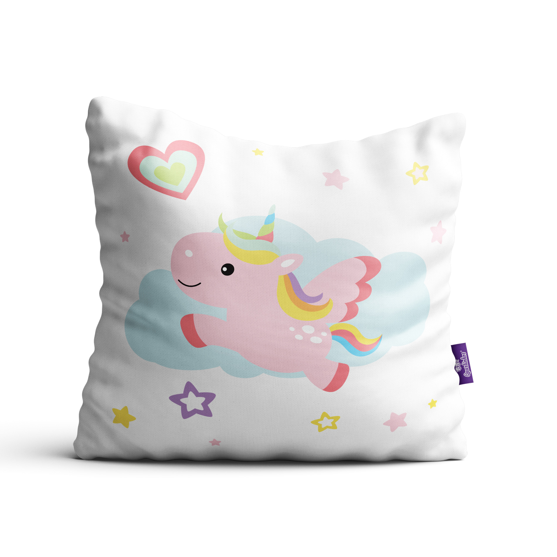 Almofada Unicornio para Quarto de Menina Kit 4un 35x35cm - Imagem 3