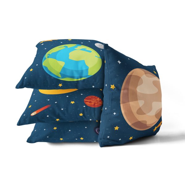Almofadas Decorativas Infantil Sistema Solar Kit 4un 35x35cm - Imagem 2