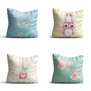 Kit de Almofadas Infantis Coruja Baby 35x35cm 4un