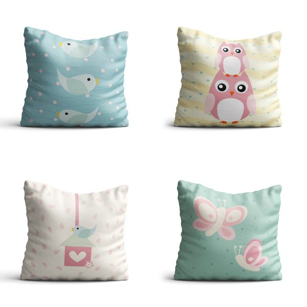 Kit de Almofadas Infantis Coruja Baby 35x35cm 4un