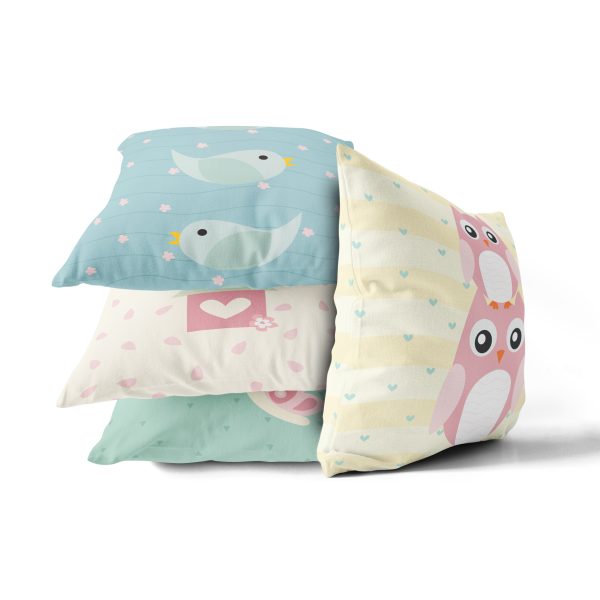 Kit de Almofadas Infantis Coruja Baby 35x35cm 4un - Imagem 3