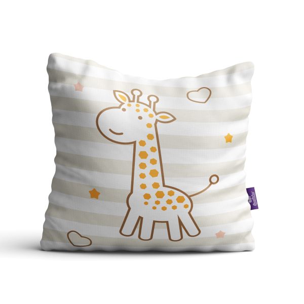Kit Almofadas para Quarto de Bebê Girafa e Hipopótamo 2un 35x35cm - Imagem 3