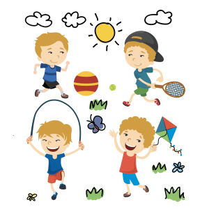 Adesivos de Parede Infantil Meninos Brincando Colorido Quarto