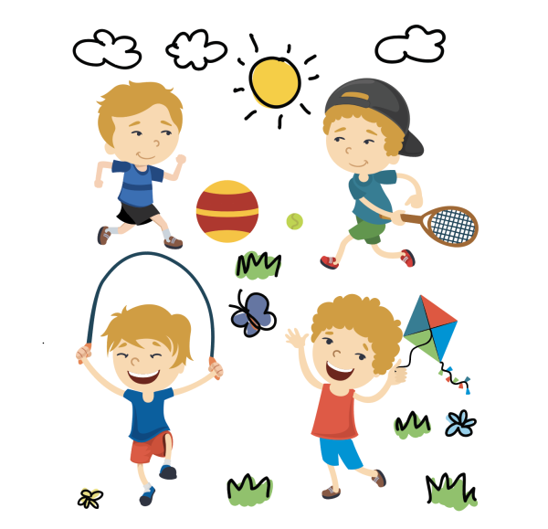 Adesivos de Parede Infantil Meninos Brincando Colorido Quarto