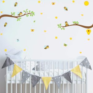 Adesivo de Parede Galhos Infantil Abelhas