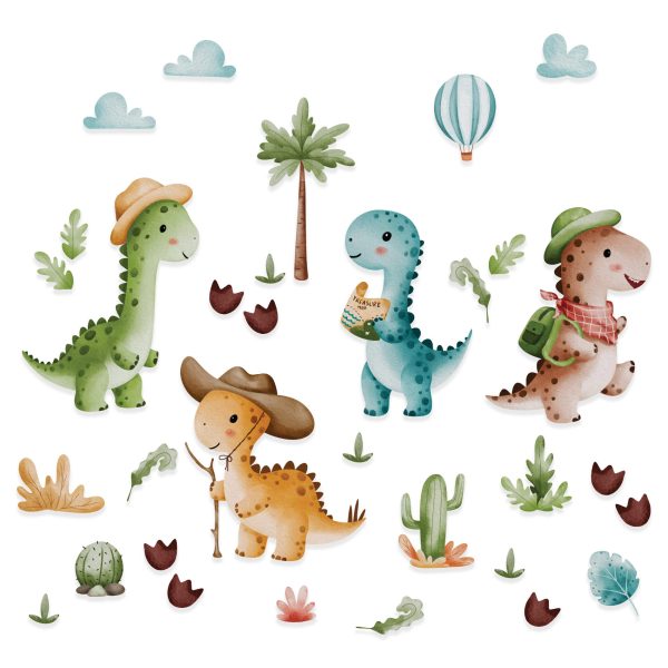 Adesivo de Parede Dinossauros Safari Infantil Quarto 32un - Imagem 3