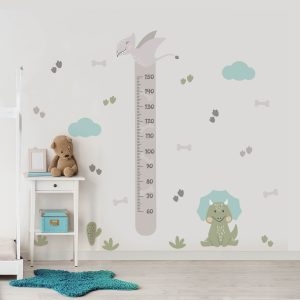 Adesivo de Parede Infantil Dinossauro Régua Jurassic 136cm