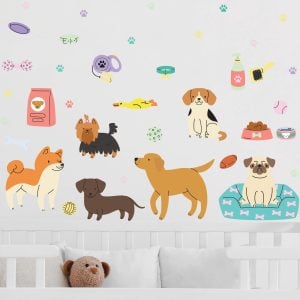 Adesivo de Parede Infantil Cachorros Pet Shop Patinhas