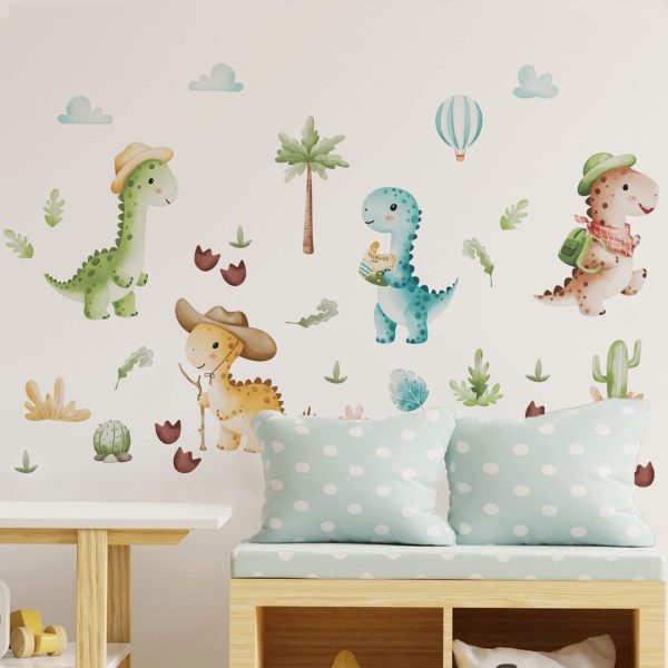 Adesivo de Parede Dinossauros Safari Infantil Quarto 32un