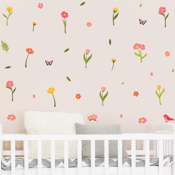 Adesivo de Parede Flores Jardim Quarto de Menina Infantil