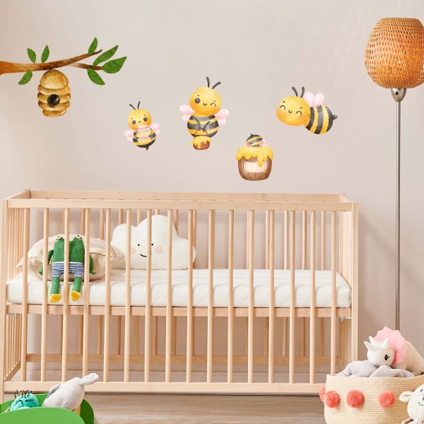 Adesivo de parede quarto de bebe abelhas