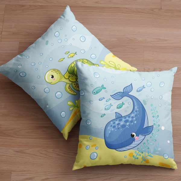 Almofadas Fundo do Mar Kit 4un 35x35cm - Imagem 4