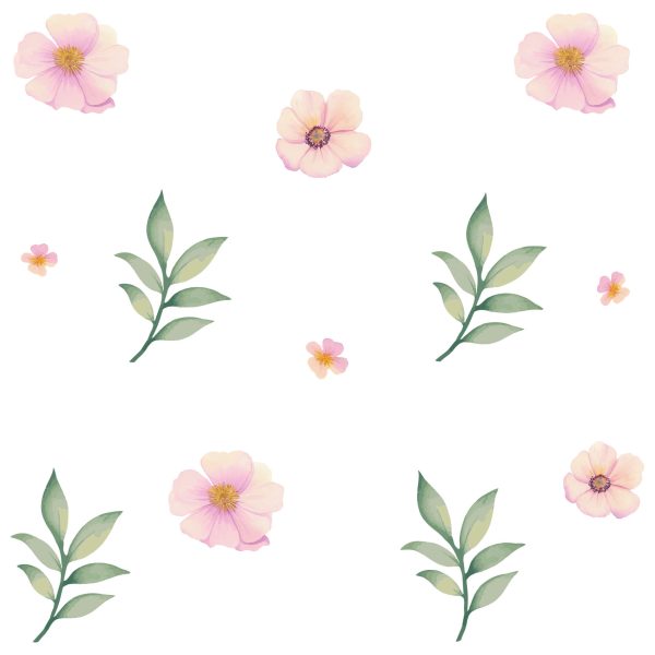 Adesivo de Parede Infantil Flores Ramos Floral Aquarela - Imagem 3