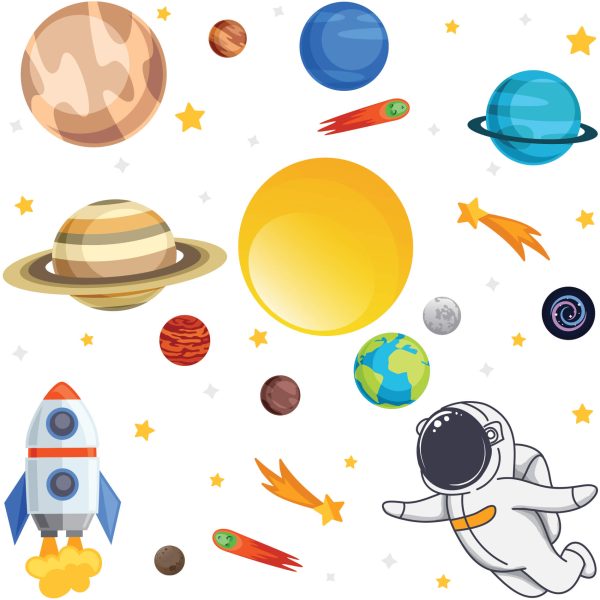 Adesivo de Parede Infantil Espaço e Astronauta - Imagem 3