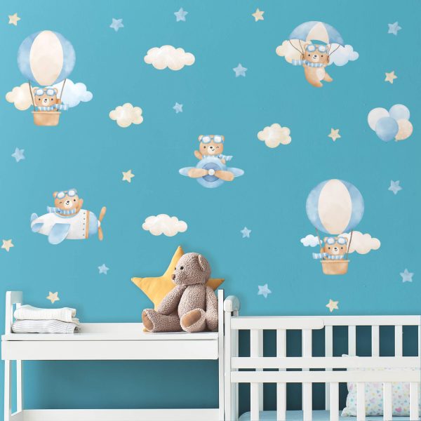 Adesivo de parede quarto de bebe ursinho
