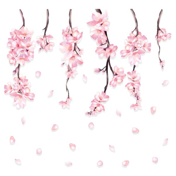 Adesivo de Parede Floral Quarto e Sala Ramos Cerejeira Rosa - Imagem 4
