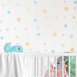 Adesivo de Parede Bolinhas Coloridas Infantil Aquarela 150un