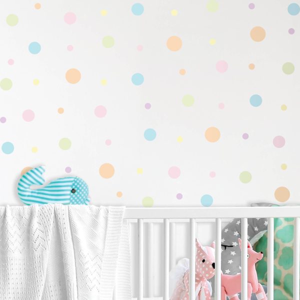 Adesivo de Parede Bolinhas Coloridas Infantil Aquarela 150un