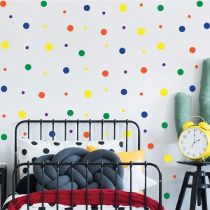 Adesivo de Parede Quarto Infantil Bolinhas Cores Vivas 150un