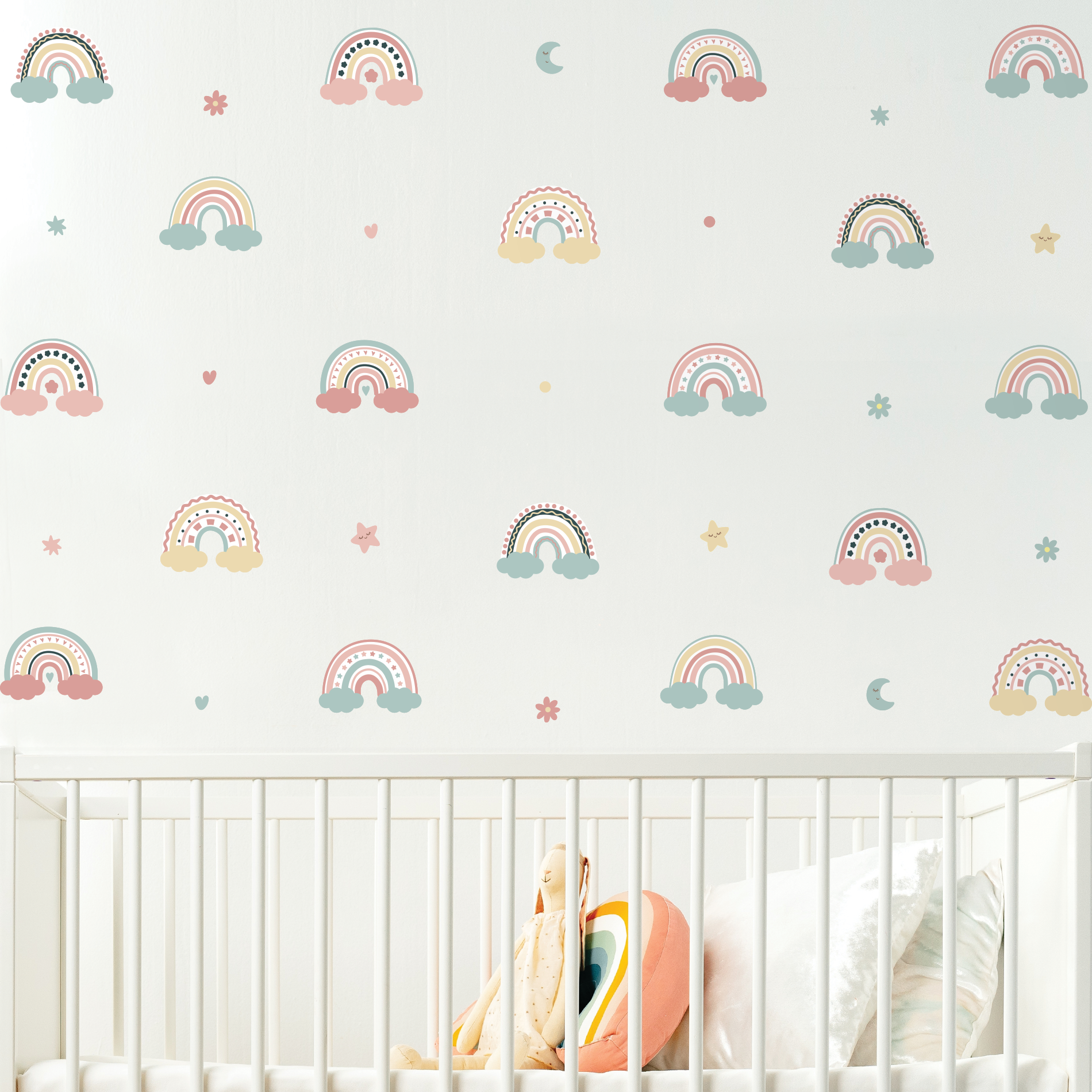 Adesivo de Parede Menina Arco-Íris