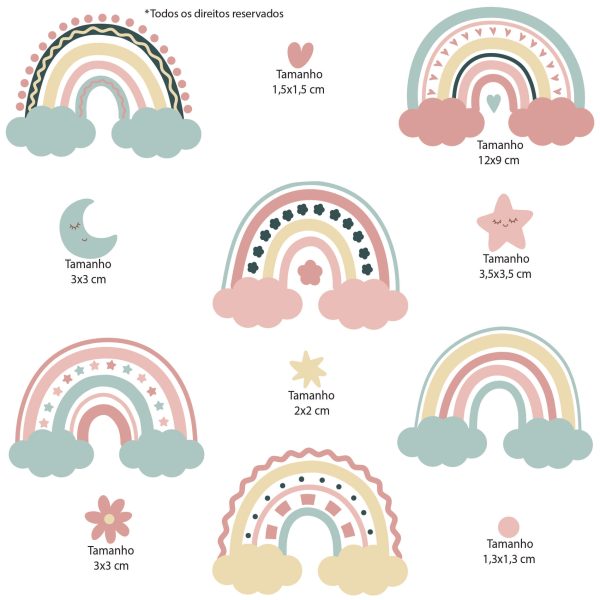 adesivo de parede menina arco iris