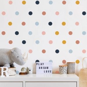 Adesivo de Parede Bolinhas Quarto Menina Infantil Boho 80un