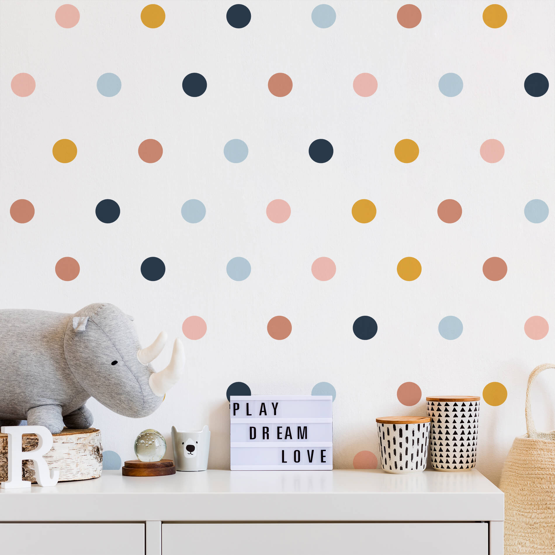 Adesivo de Parede Bolinhas Quarto Menina Infantil Boho 80un