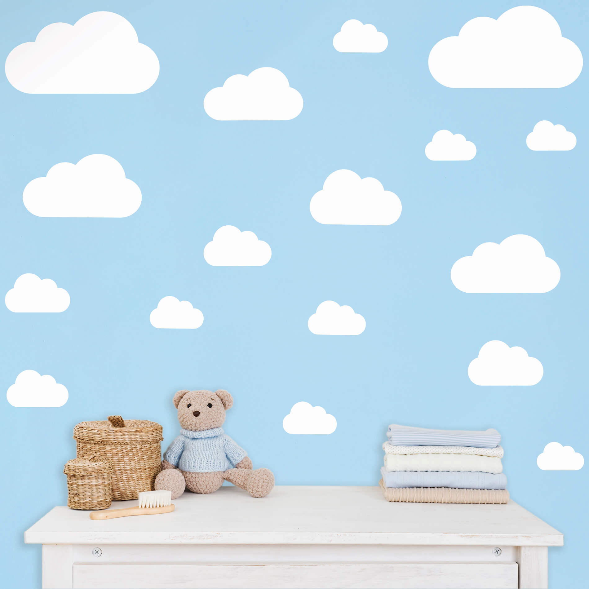 Adesivo de Parede Nuvens Brancas Bebê Quarto Infantil