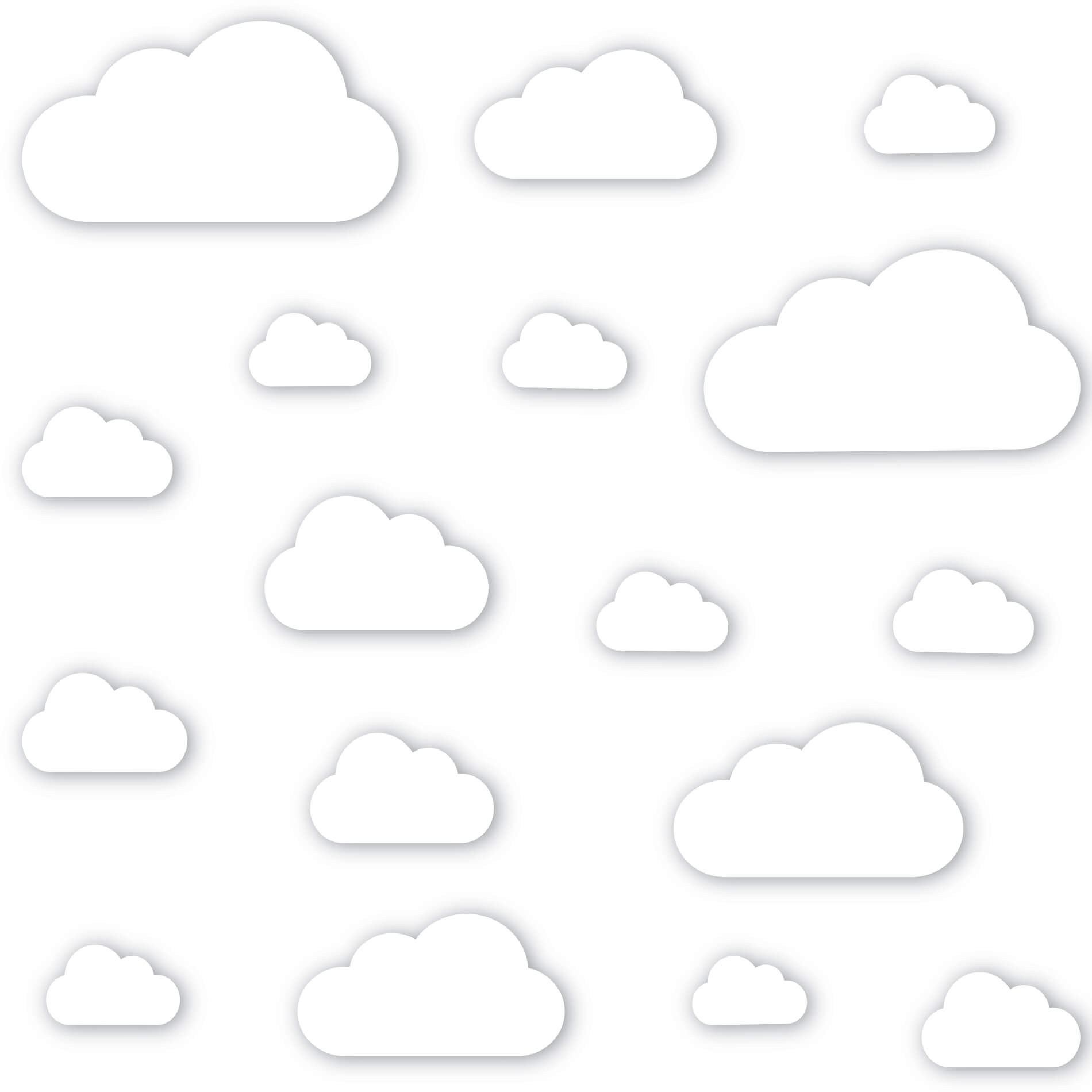 Adesivo de Parede Nuvens Brancas Bebê Quarto Infantil - Imagem 2