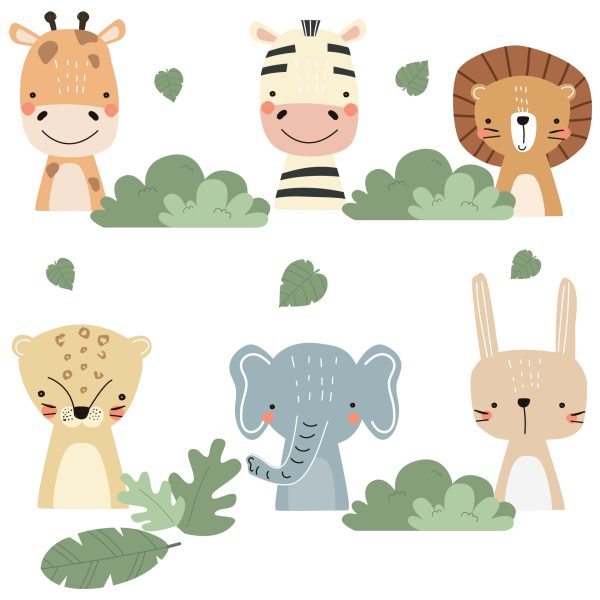 Adesivo de Parede Animais Safari Quarto Infantil Selva - Imagem 2