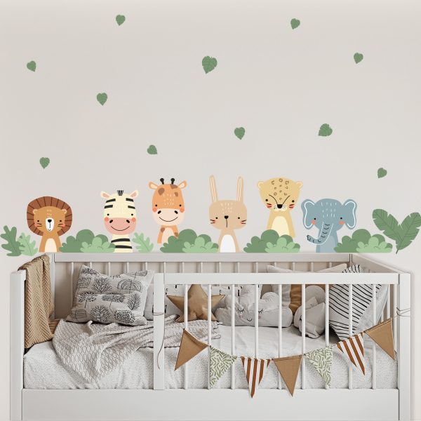 Adesivo de Parede Animais Safari Quarto Infantil Selva