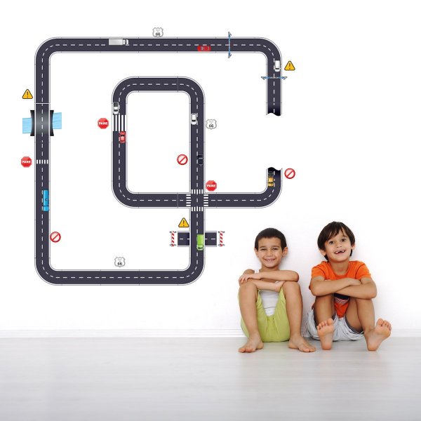 Adesivo de Parede Quarto Infantil Ruas e Carros - Imagem 2