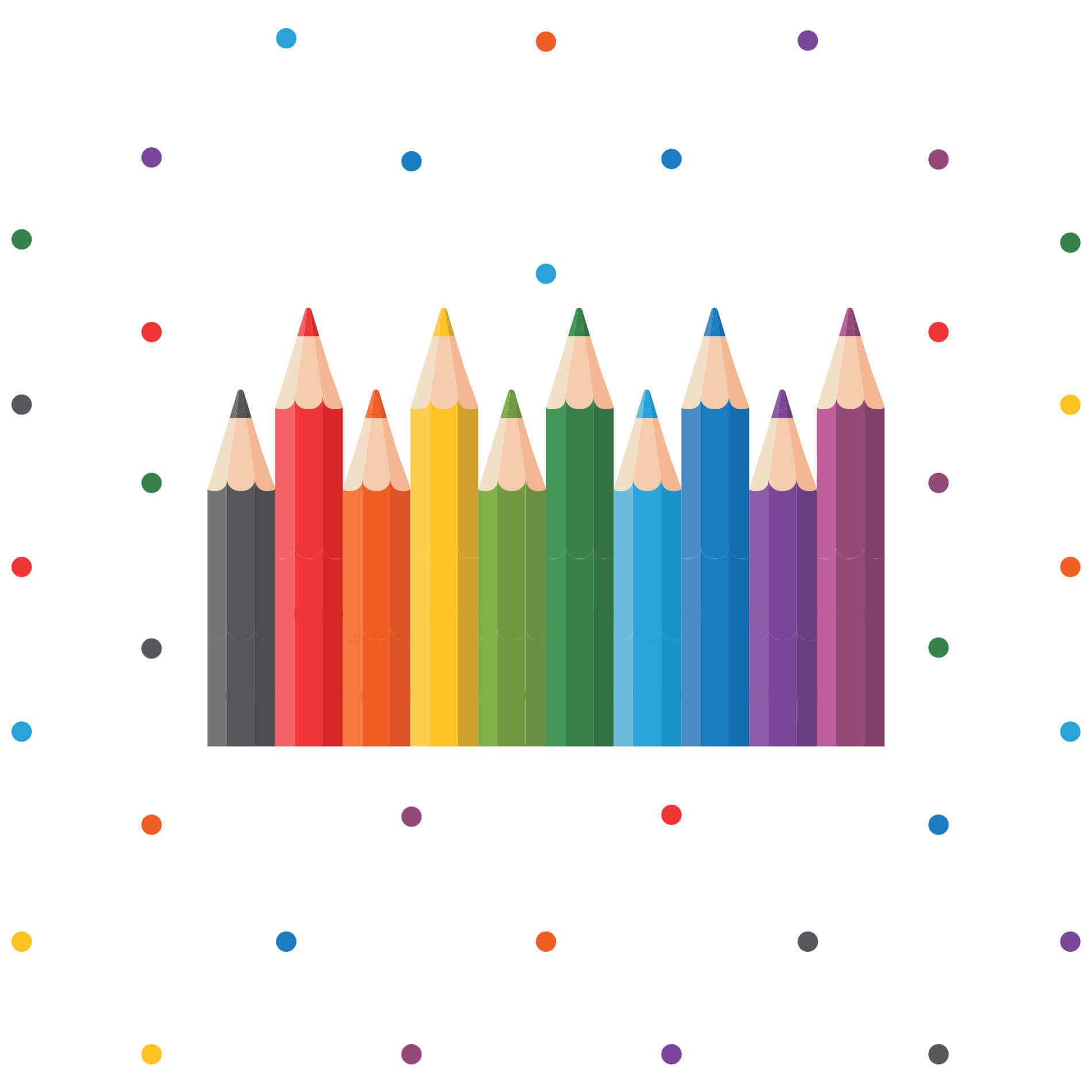 Adesivo de Parede Quarto Infantil Lápis e Bolinhas Coloridas - Imagem 3