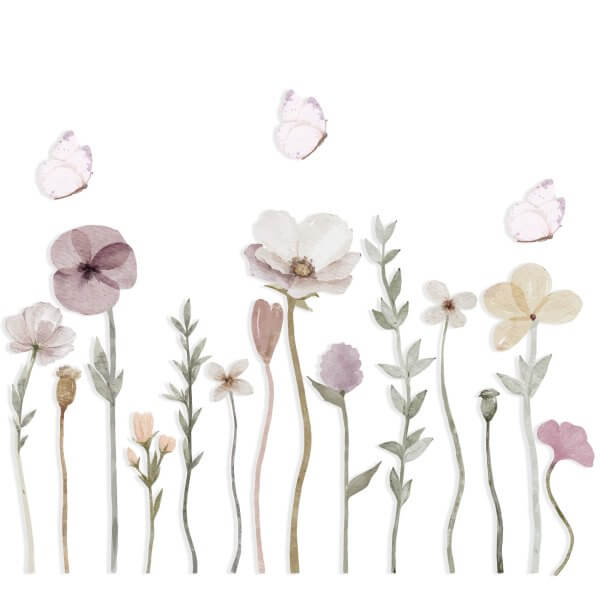 Adesivo de Parede Floral Flores Ramos Tons Nude - Imagem 3