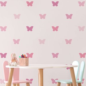 Adesivo de Parede Borboletas Rosa Menina Quarto Infantil