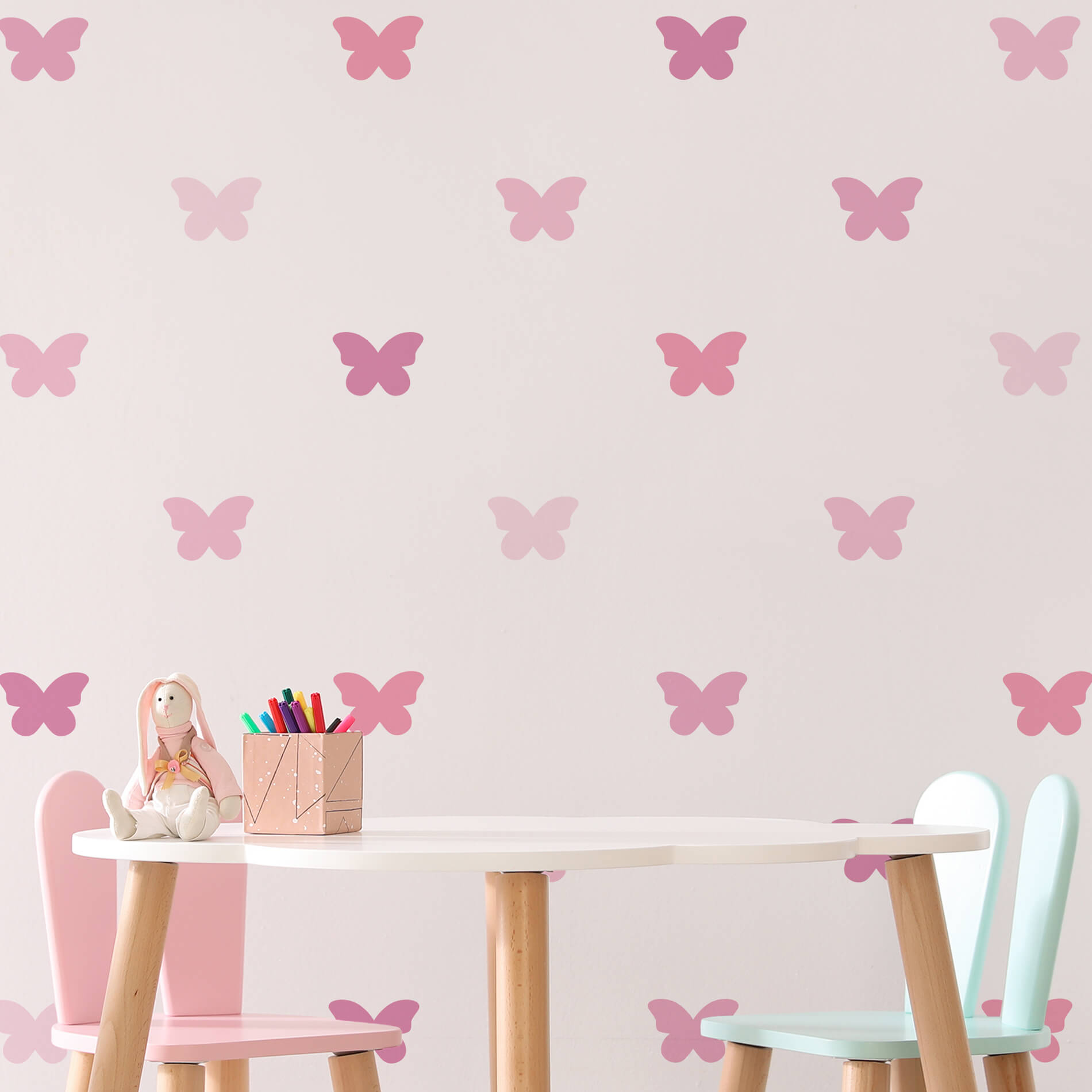 Adesivo de Parede Borboletas Rosa Menina Quarto Infantil