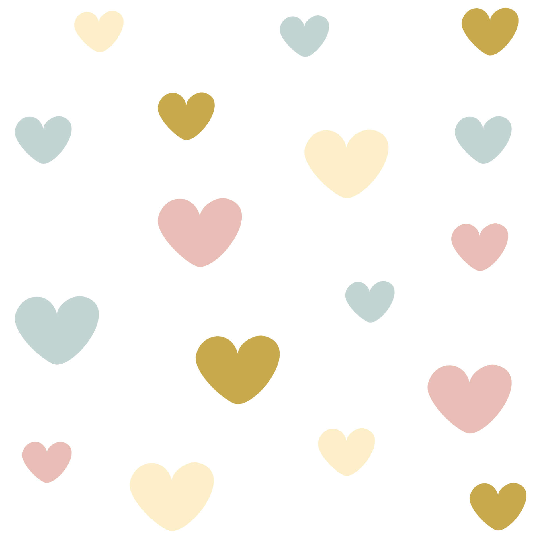 Adesivo de Parede Corações Tons Vintage Quarto de Menina - Imagem 3