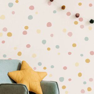 Adesivo De Parede Bolinhas Irregulares tons Vintage 2m²