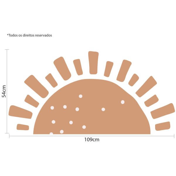 Adesivo de Parede Infantil Sol Terracota Quarto 54x109cm - Imagem 3
