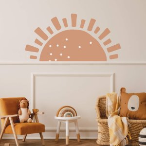 Adesivo de Parede Infantil Sol Terracota Quarto 54x109cm