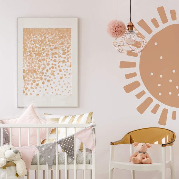 Adesivo de Parede Infantil Sol Terracota Quarto 54x109cm - Imagem 2