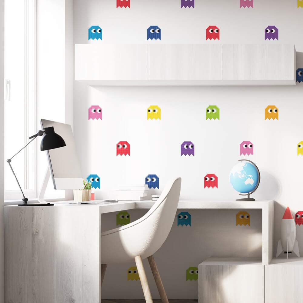 Adesivo Parede Video Game Pac Man 54un - Imagem 2